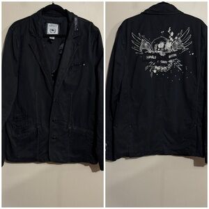 Buffalo David Bitton Black Military Field Jacket Men's Size Large